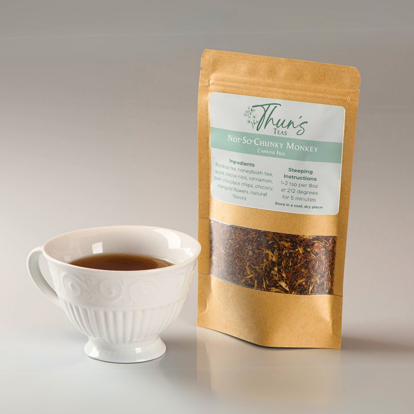Thuns Buns and Jams Not So Chunky Monkey Tea Caffeine Free Collection Shop Hand Made Small Batch Teas and Jams