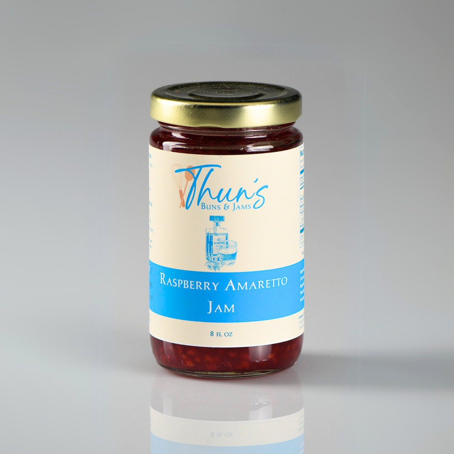 Thuns Buns and Jams Raspberry Amaretto Jam Signature Collection Shop Hand Made Small Batch Jams